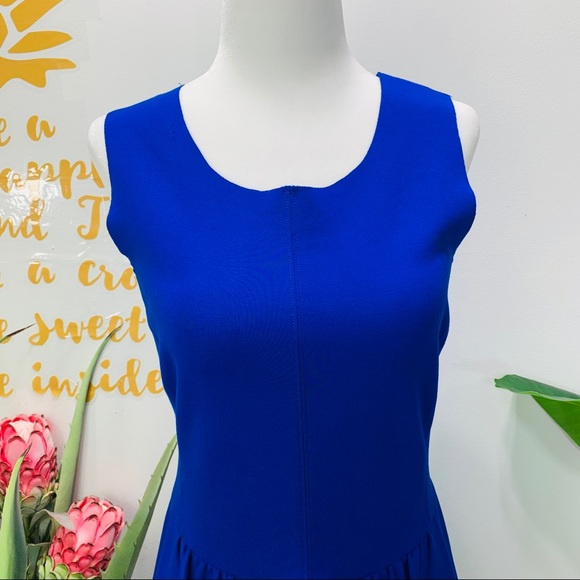 MADEWELL Cobalt Blue Fit Flare Sleeveless Dress - Picture 4 of 12